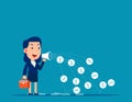 Person spitting money. Business financial vector illustration concept