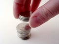 Person Stacking Coins Royalty Free Stock Photo
