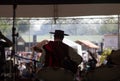 Person on stage for cultural event show called park harmony in the city of porto alegre