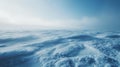 A person is standing on top of a large pile of snow, AI