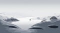 Ethereal Winter Landscape: Tranquil Snowscape With Zen-like Serenity