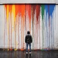 Colorful Dripping Wall: Minimalist Graffiti Art