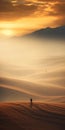 Ethereal Abstractions: Surreal Cinematic Minimalistic Shot On Sand Dunes At Sunset