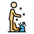 Person stumbles icon color outline vector