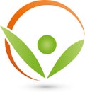 A person and sun, wellness and naturopathic logo