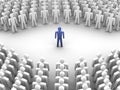Person surrounded with crowd Royalty Free Stock Photo