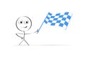 Person swaying chequered flag Royalty Free Stock Photo