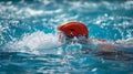 Person Swimming in Pool With Frisbee