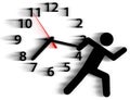 Person symbol run time race against clock Royalty Free Stock Photo