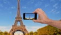 Person taking a photo in Paris Royalty Free Stock Photo