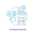 In-person testing blue gradient concept icon