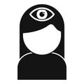 Person third eye icon simple vector. Coping skills