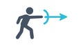 Person Throwing Object Icon for Sports and Action, vector design Generative AI Royalty Free Stock Photo