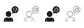 Person With Thumbs Up And Down Line And Solid Icon Set. Feedback, Opinion, And Evaluation Symbol Collection Royalty Free Stock Photo