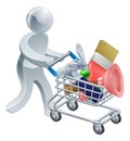 Person with tools trolley Royalty Free Stock Photo