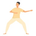 Person training icon cartoon vector. Capoeira culture