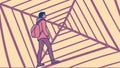 Person Trapped in Abstract Spiderweb, vector design Generative AI Royalty Free Stock Photo