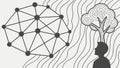 Person with Tree Brain Network Concept Vector, vector design Generative AI Royalty Free Stock Photo