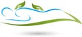 A person and two hands, massage and naturopathic logo