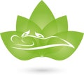 A person and two hands, massage and naturopathic logo