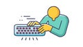 Person Typing at Computer, Focused Digital Work, vector design Generative AI Royalty Free Stock Photo