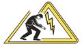 Person Under Caution Sign, Danger Warning, vector design Generative AI Royalty Free Stock Photo