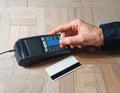 Person Using Card Reader for Payment Transaction Royalty Free Stock Photo