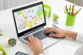 Person Using GPS Map On Laptop Royalty Free Stock Photo