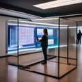 A person using a holographic display to visualize data in 3D1