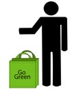 Person using recycleable bag Royalty Free Stock Photo