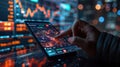 A person is using a smartphone to view stock market data AIG535