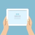 Person using tablet computer