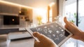 Smart Home Control via Tablet Royalty Free Stock Photo