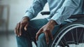Man seated in a wheelchair.AI generated image Royalty Free Stock Photo