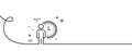 Person waiting line icon. Service time sign. Continuous line with curl. Vector