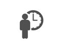 Person waiting simple icon. Service time sign.