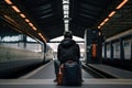 person, waiting at the train station for their friend or loved one to arrive