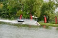 Person wakeboarding on the lake