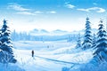 person walk in beautiful winter landscape