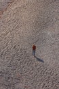 Person walking along the Pebble Beach of the Jurassic Coast in town of Seaton, East Devon, UK Royalty Free Stock Photo