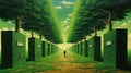 Surreal Green Technology: A Realistic Painting By Magritte