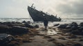 Abandoned Rusty Boat: Ominous Landscapes Inspired By Bertil Nilsson And Sacha Goldberger