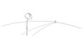 Person Watching Another man in far on Long Road, Vector Cartoon Stick Figure Illustration Royalty Free Stock Photo