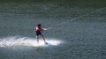 Person water-skiing on a lake in Niedersfeld, Germany