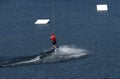 Person water-skiing on a lake in Niedersfeld, Germany