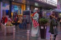 A person wear statue of liberty costum at time square