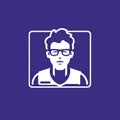 Minimalist Programmer Icon With Strong Facial Expression Royalty Free Stock Photo