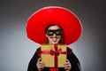 The person wearing sombrero hat in funny concept Royalty Free Stock Photo