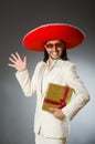 The person wearing sombrero hat in funny concept Royalty Free Stock Photo