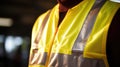 A person wearing a yellow safety vest, AI Royalty Free Stock Photo